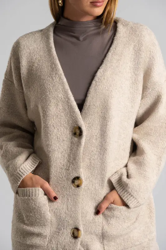 Cardigan Knitted Rib Trim