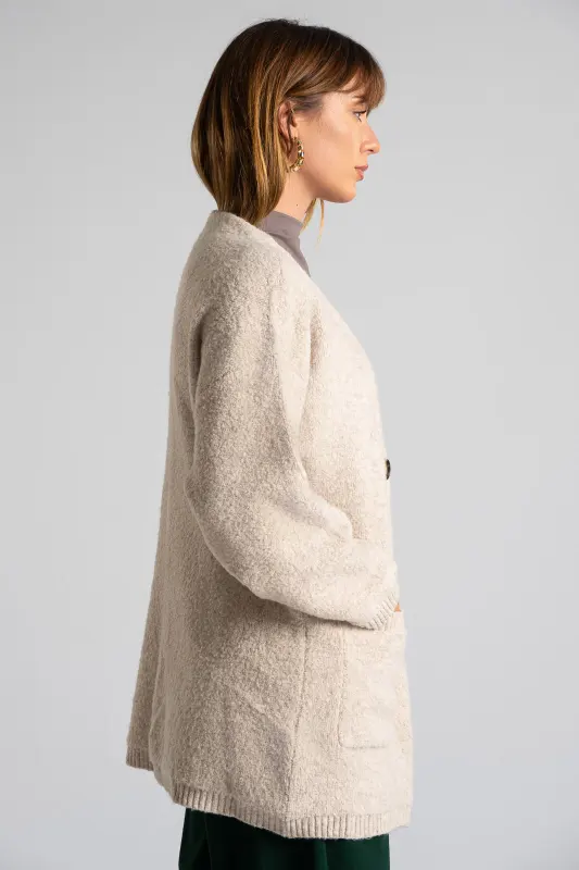 Cardigan Knitted Rib Trim