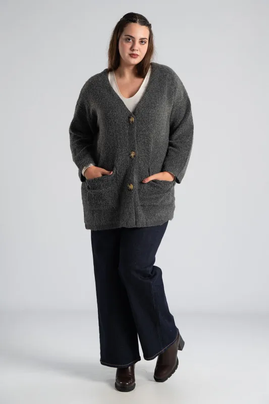 Cardigan Knitted Rib Trim