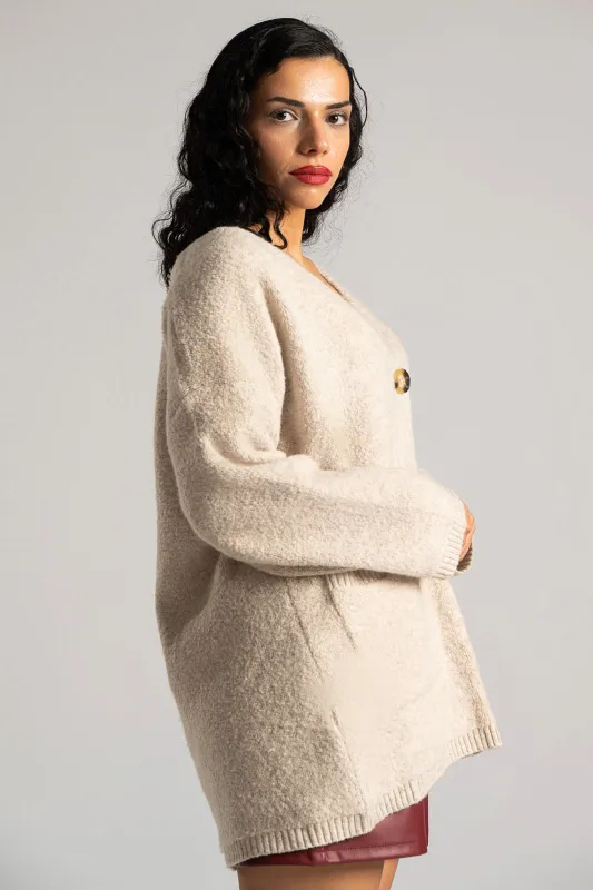 Cardigan Knitted Rib Trim