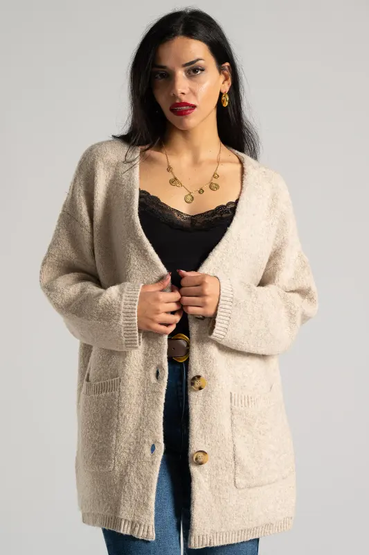 Cardigan Knitted Rib Trim