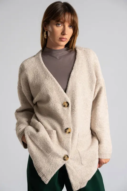 Cardigan Knitted Rib Trim