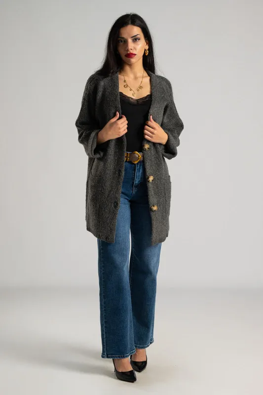 Ζακέτα Νημάτινη Rib Τελείωμα