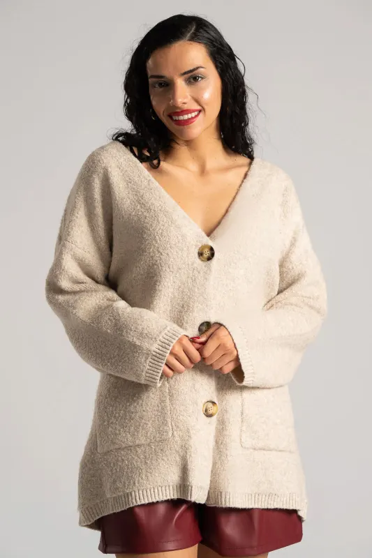 Ζακέτα Νημάτινη Rib Τελείωμα