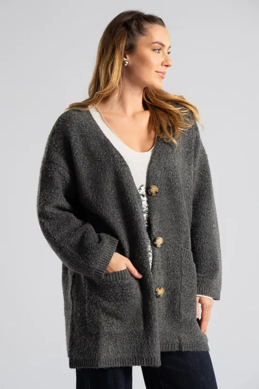 Cardigan Knitted Rib Trim