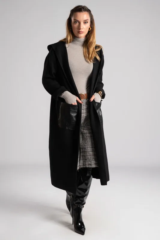 Jacket Knitted Pockets Leatherette
