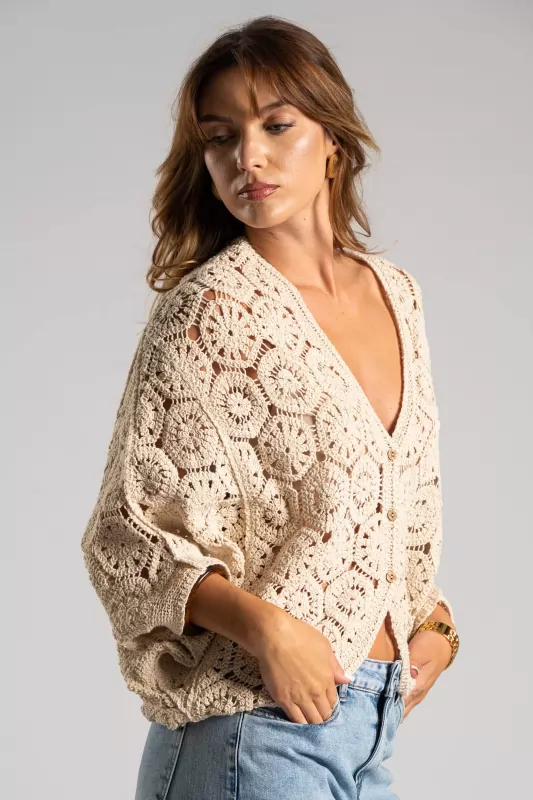 Ζακέτα Νυχτερίδα Crochet