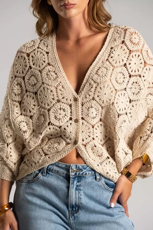 Ζακέτα Νυχτερίδα Crochet