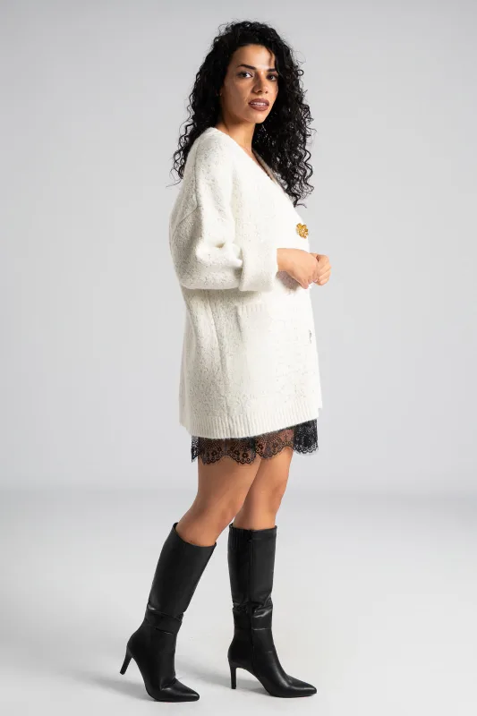 Ζακέτα Παγιέτα Λουλούδια Διακοσμητικά