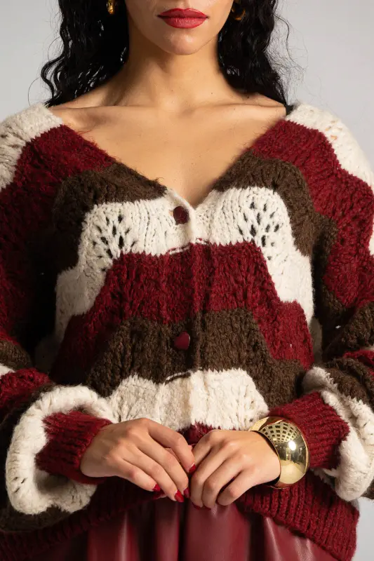 Ζακέτα Πλεκτή Καρδούλες Κουμπιά