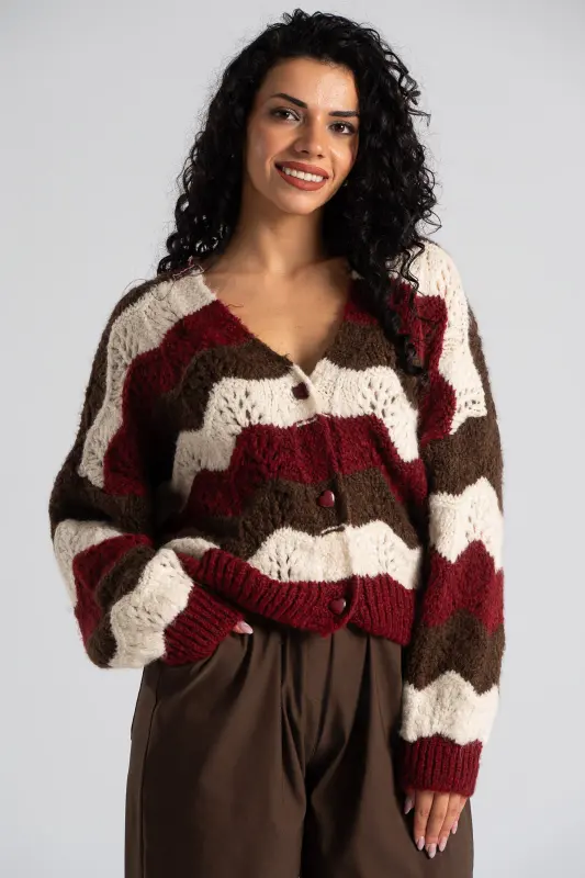 Ζακέτα Πλεκτή Καρδούλες Κουμπιά