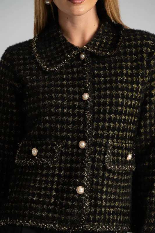 Ζακέτα Πλεκτή Κουμπιά Πέρλες