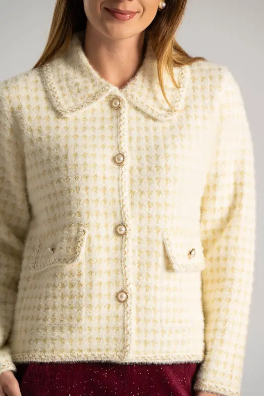 Ζακέτα Πλεκτή Κουμπιά Πέρλες