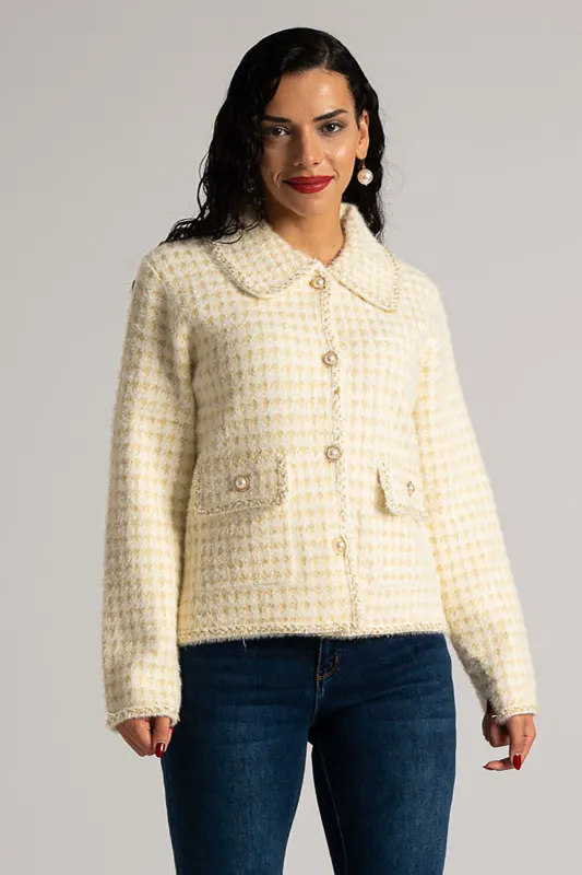 Ζακέτα Πλεκτή Κουμπιά Πέρλες