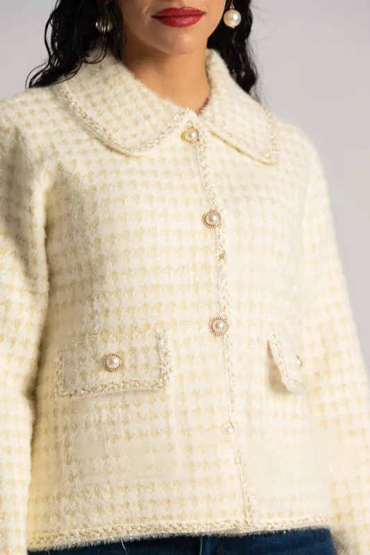 Ζακέτα Πλεκτή Κουμπιά Πέρλες