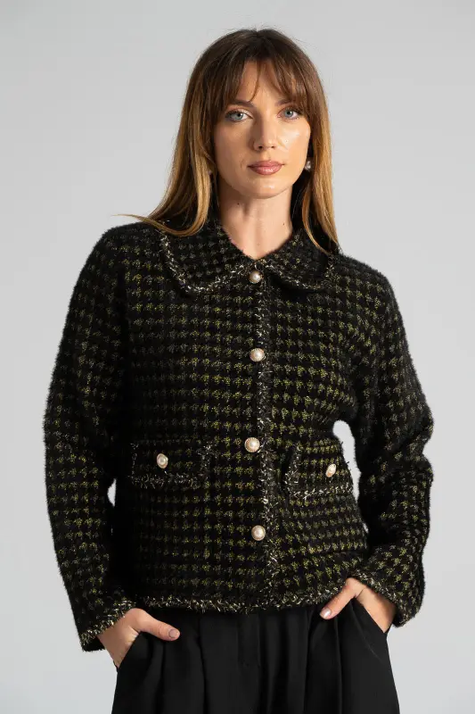 Ζακέτα Πλεκτή Κουμπιά Πέρλες