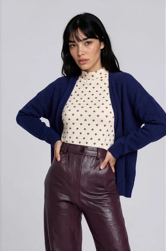 Cardigan Knitted Solid-Color with Pockets