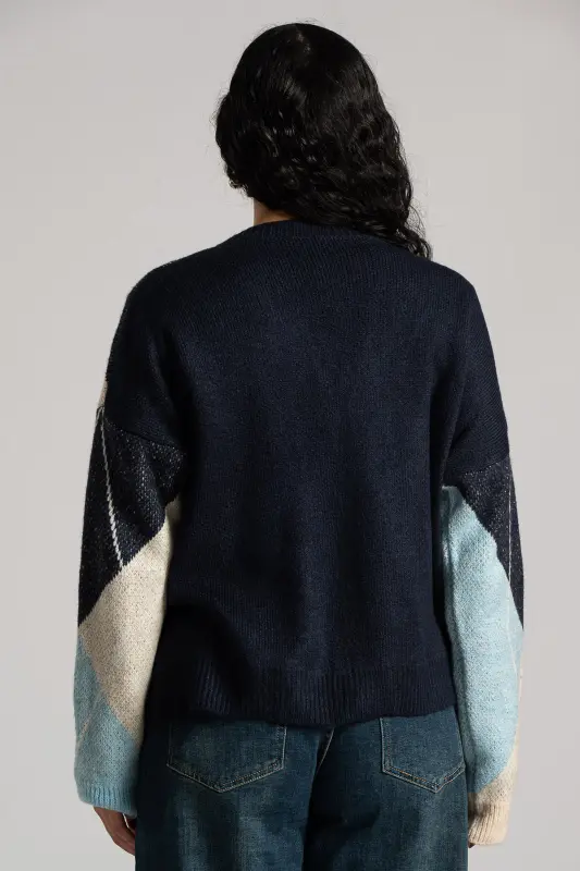 Cardigan V-Neck Rhombus