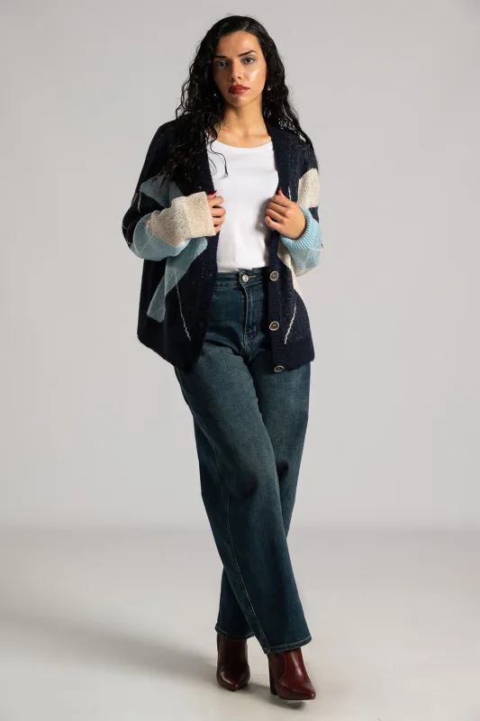 Cardigan V-Neck Rhombus