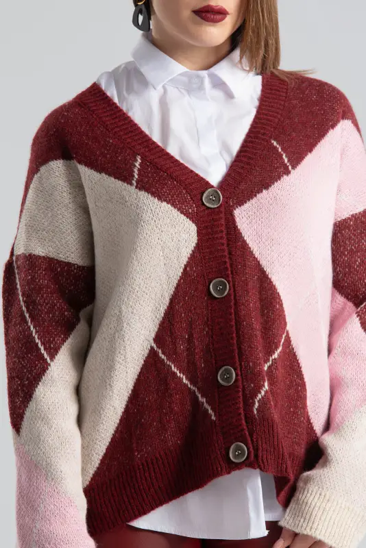 Ζακέτα V Λαιμόκοψη Ρόμβοι