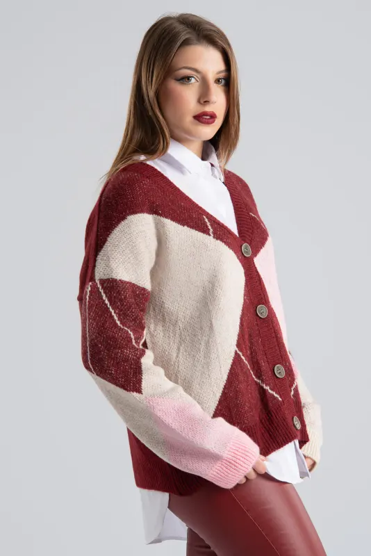 Ζακέτα V Λαιμόκοψη Ρόμβοι