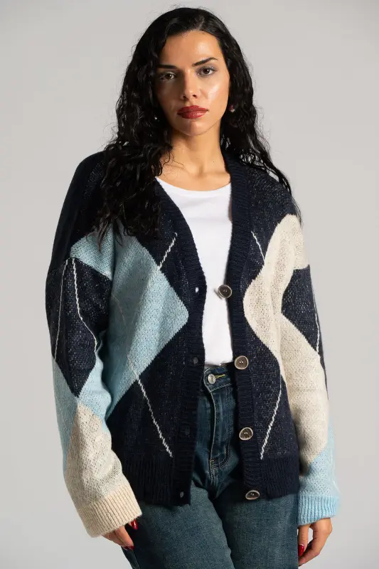 Ζακέτα V Λαιμόκοψη Ρόμβοι