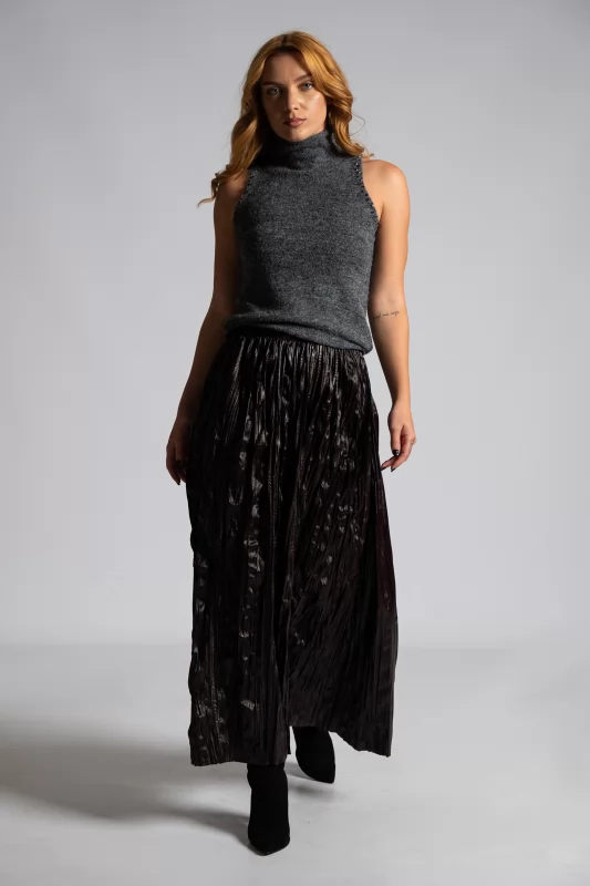 Turtleneck Sleeveless Rhinestones