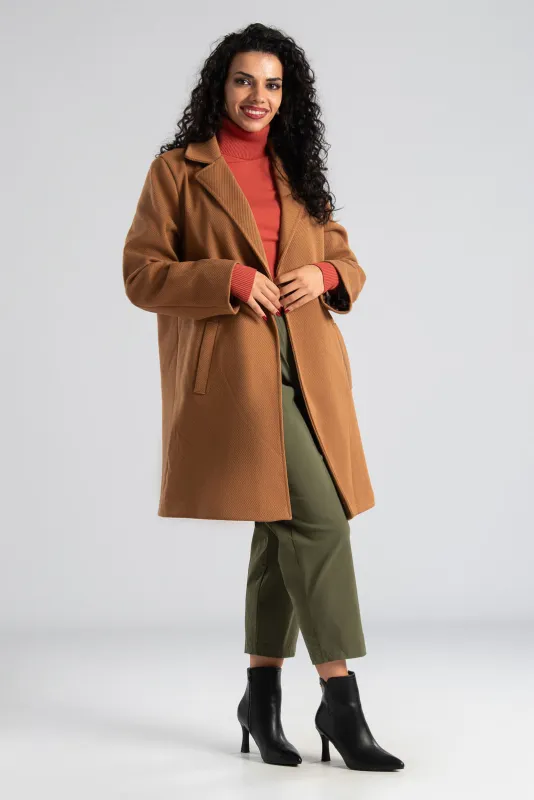 Turtleneck Knitted Blouse Solid Color