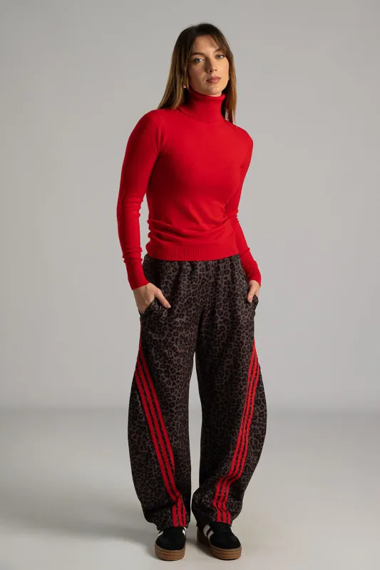 Turtleneck Knitted Blouse Solid Color