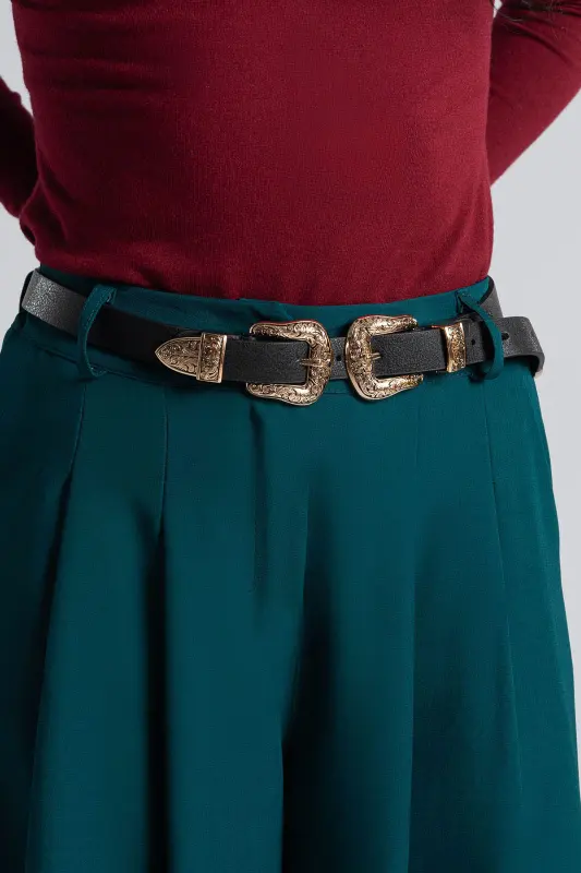 Belt Leatherette Double Buckle