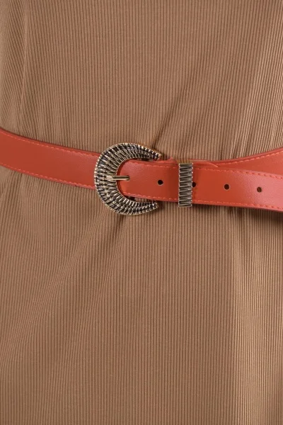 Leatherette belt Shell Copper