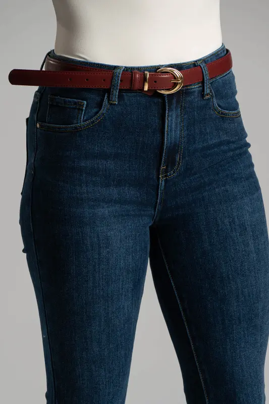 Leather Belt Oval Buckle