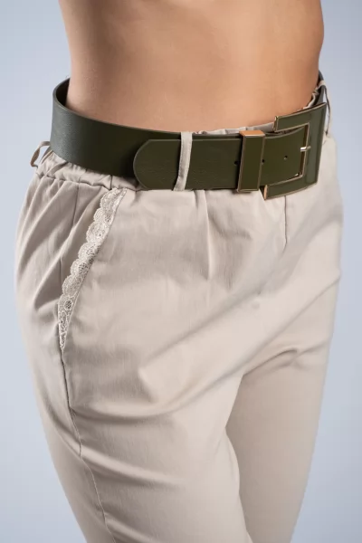 Belt Leatherette Square Khaki