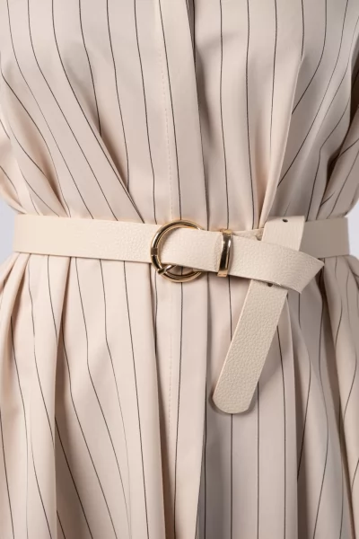 Leatherette Belt Tocas Cream