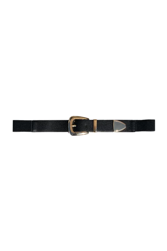 Elastic Waistband Gold Buckle