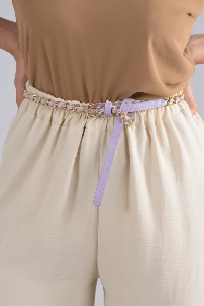 Belt braided chain lilac