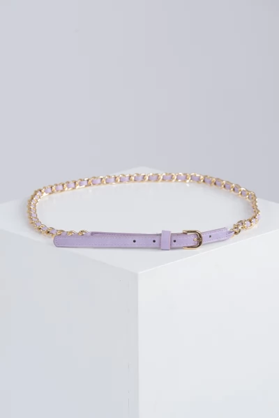Belt braided chain lilac