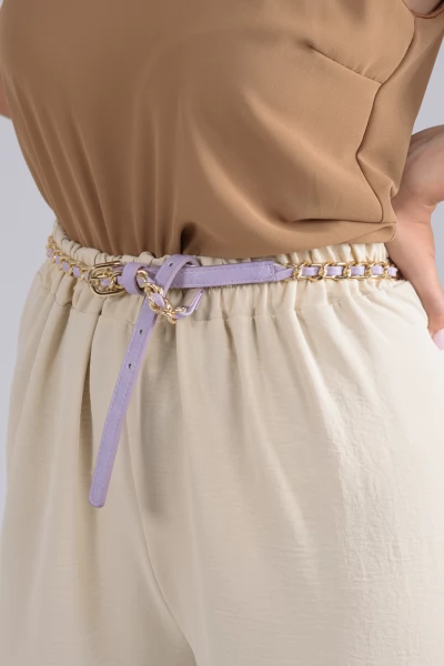Belt braided chain lilac