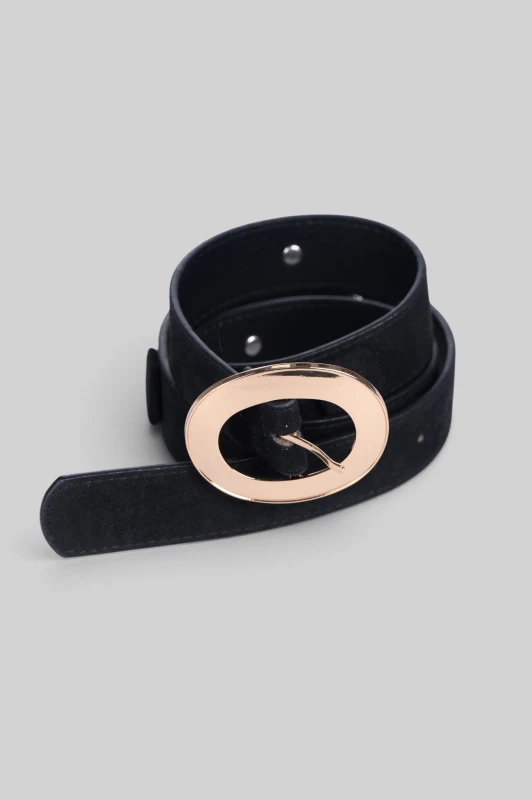 Belt Suede Gold Oval Clasp