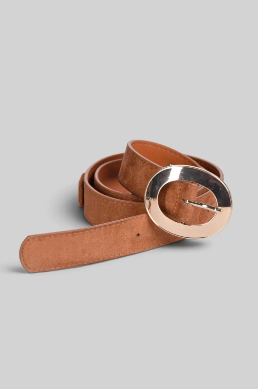 Belt Suede Gold Oval Clasp