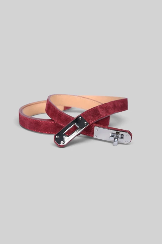 Adjustable Suede Belt Silver Clasp