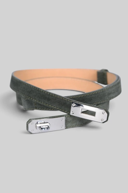 Adjustable Suede Belt Silver Clasp