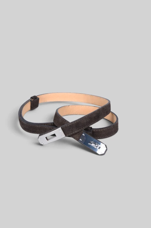 Adjustable Suede Belt Silver Clasp