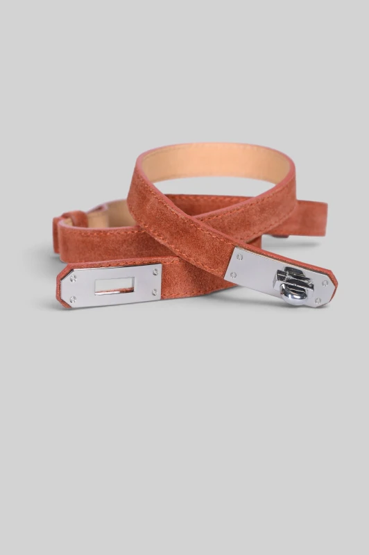 Adjustable Suede Belt Silver Clasp